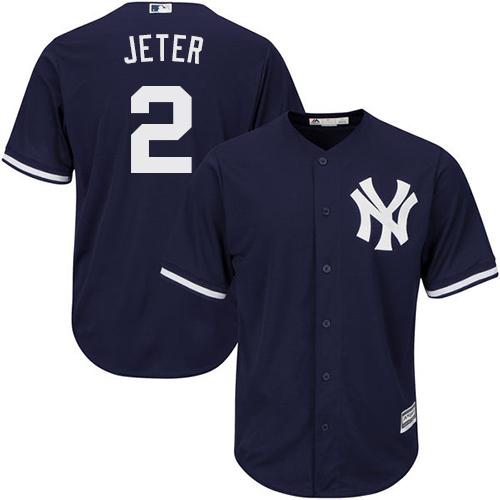 Yankees #2 Derek Jeter Navy blue Cool Base Stitched Youth MLB Jersey